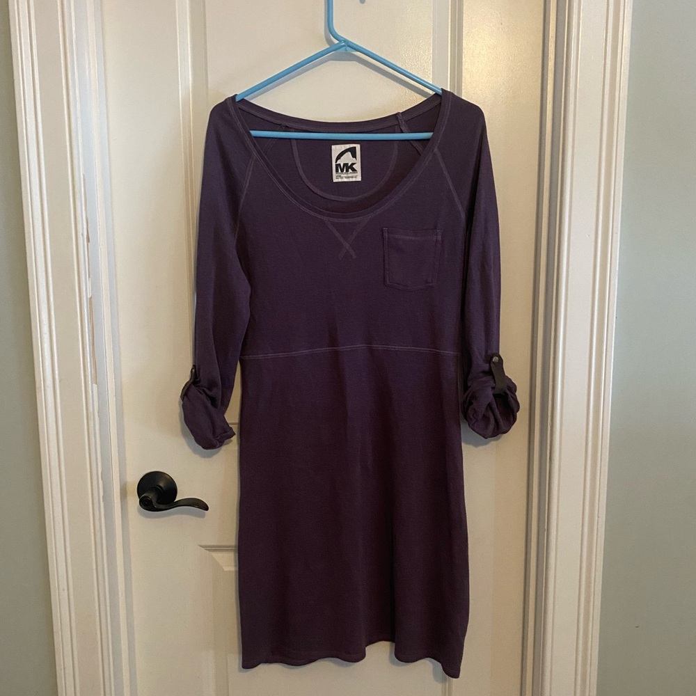 Mountain Khaki Women's Long Sleeve Dress in Purple